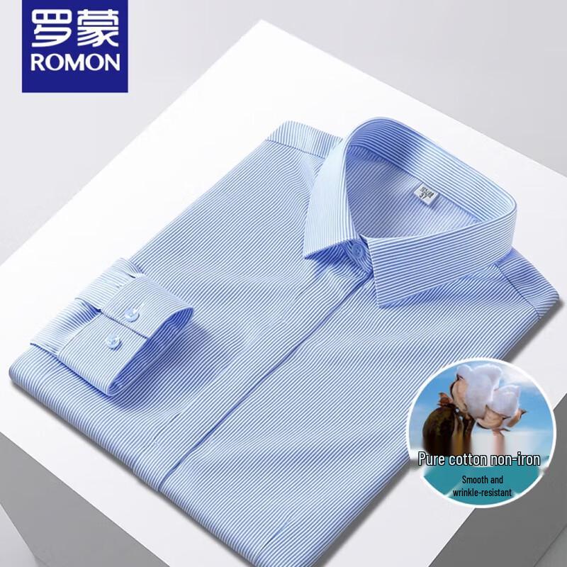 ROMON Women s Long-Sleeve Business Casual Wrinkle-Free Cotton Shirt 40