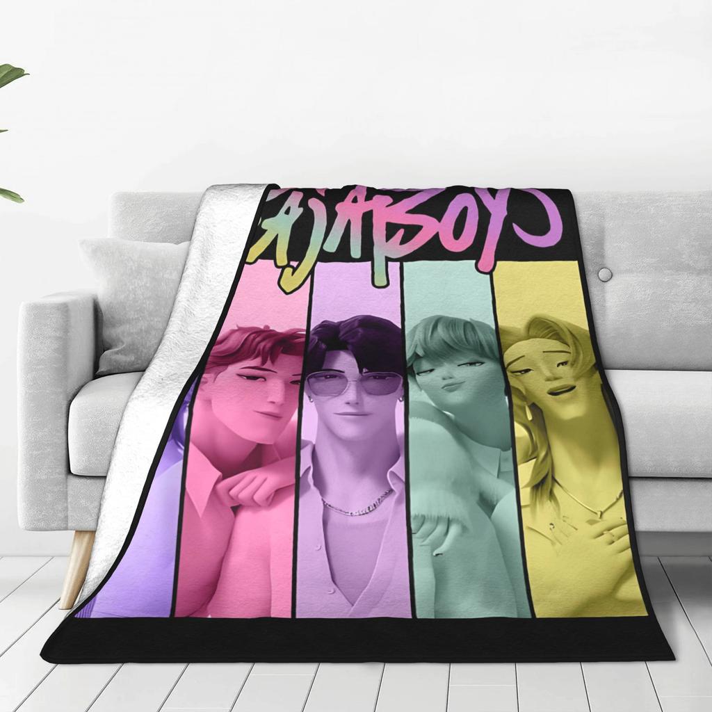 Super Warm BlanketBoy Girl Airplane Travel Saja Boys K Pop Demon Hunters Throw Blanket  Flannel Bedspread For Novelty Bed Cover