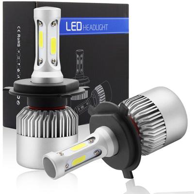 1 Çift Araba S2 Far Ampulü LED H1 H7 H4 9005 9006 Oto 72W 8000LM 6500K Hata Yok Ampul Kısa Uzun Hüzme 9-36V Işıklar İçin