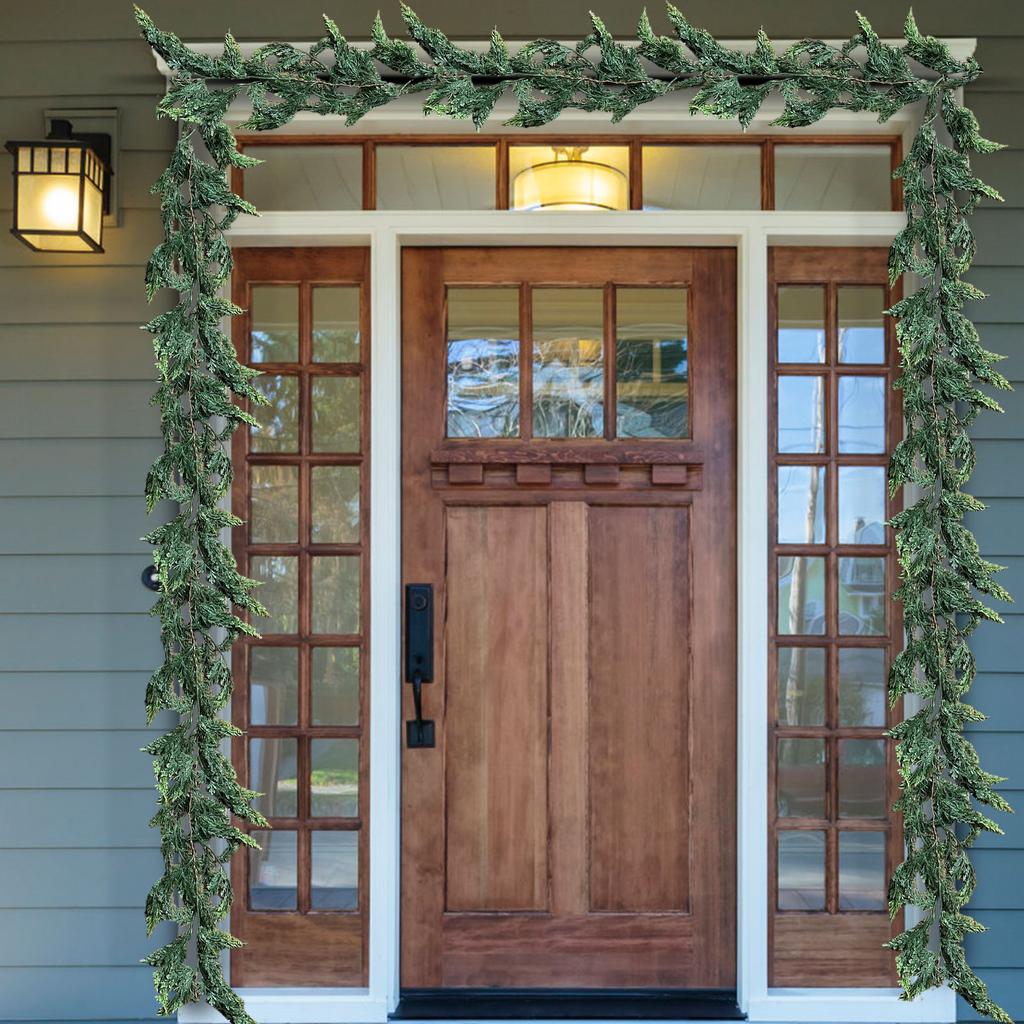 Artificial Simulation Christmas Leaf Cane Soft Feel Needle Vine Door Head Decoration Wall Hanging