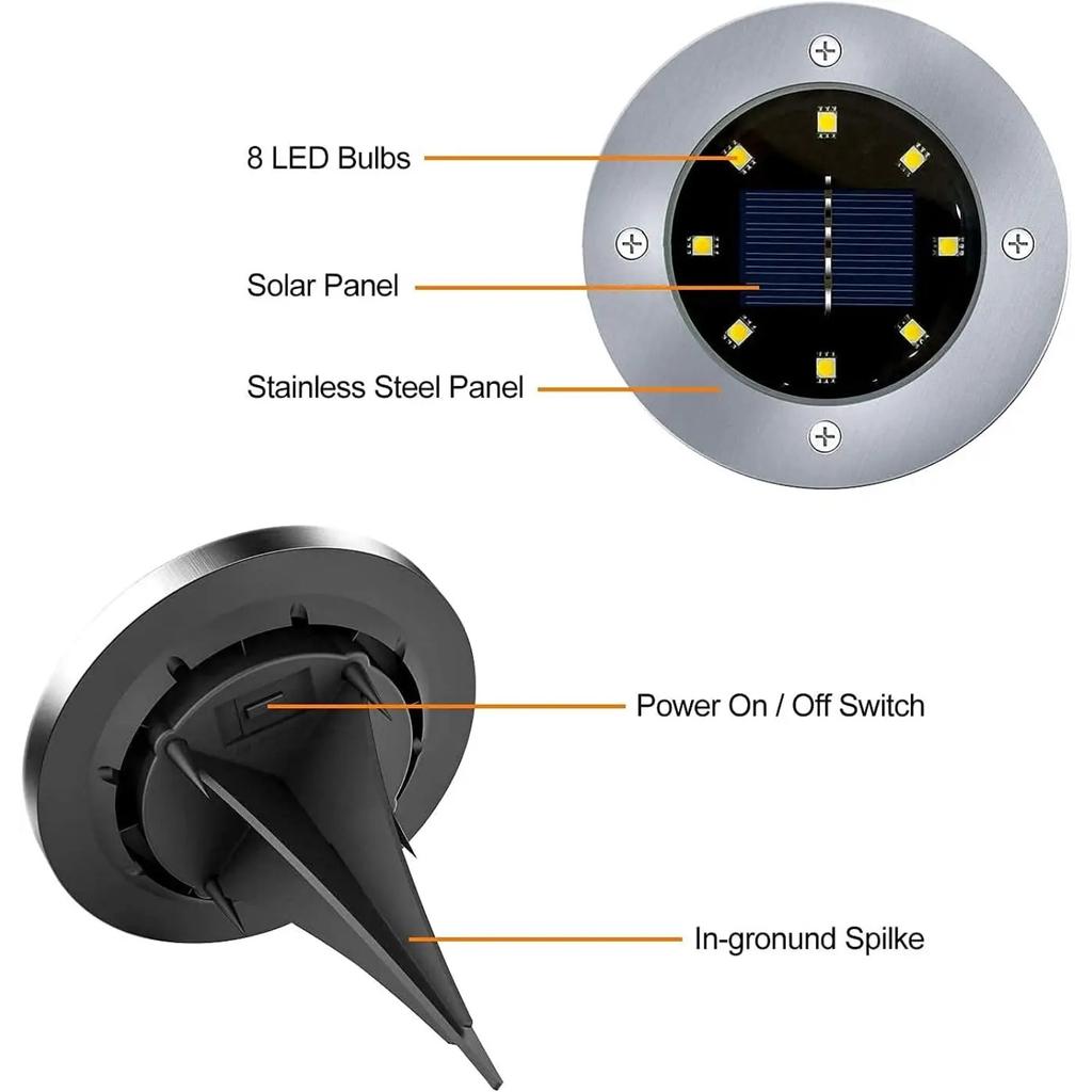 Solar Lawn Yard Led Night Light Buried Solar Garden Light IP65 Waterproof Outdoor PathWay Floor Under Ground Spot Lamp