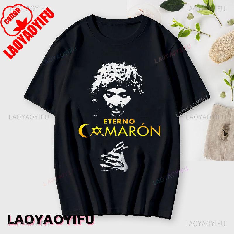 CAMARÓN Graphic Print Tops Stylish Men's T-shirt Fun Novelty Short Sleeved Streetwear Cotton Retro Trend Cool Street T Shirts