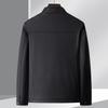 Men's Mid-Aged PU Leather Stand-Up Collar Jacket for Spring & Autumn
