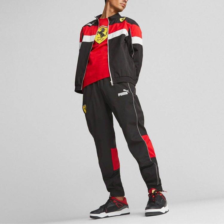 Puma Kurtka męska Ferrari Racing Series Color Block zapinana na zamek ze stójką odzież wierzchnia Ferrari-Red 538157-01