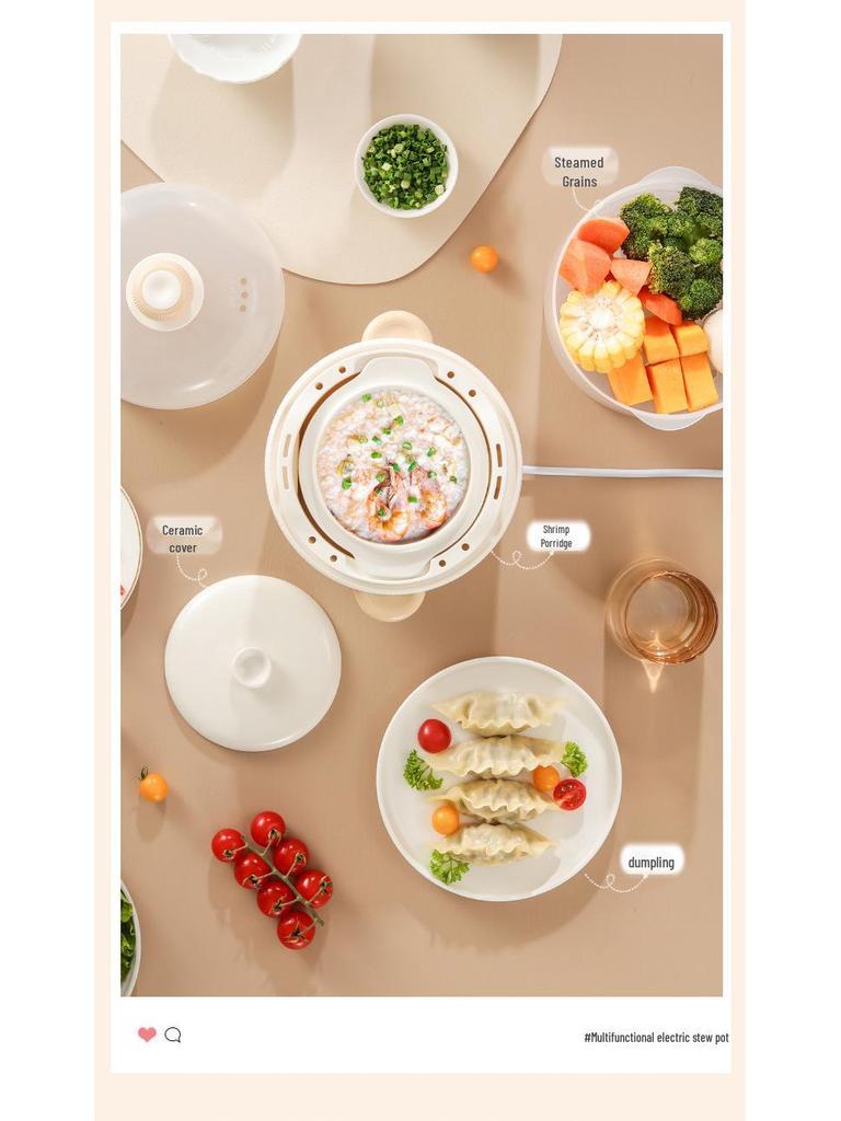 Oală electrică ceramică pentru mâncare de bebeluși și supe