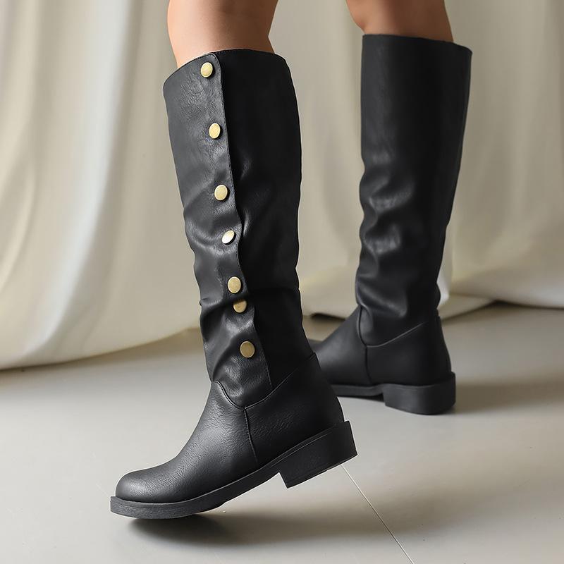 Knight Boots British Flat but Knee Boots Large Size - Women's Boots Women's Shoes