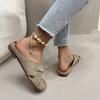 Women Mules 2025 Summer Elegant Square Closed Toe Flat Slippers Female Shoes Casual Mules Shoes Plus Size 35-43