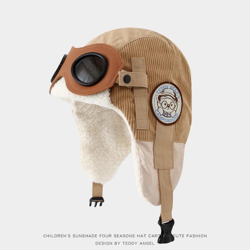 Cute Cartoon Children Pilot Hat Cold Proof Warm Hat New Ear Protection Cap  Winter