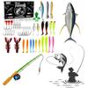 Fishing Lures Set with Jig Heads Hooks Soft Worm Bait Lures for Bass Pike Crank Accessories