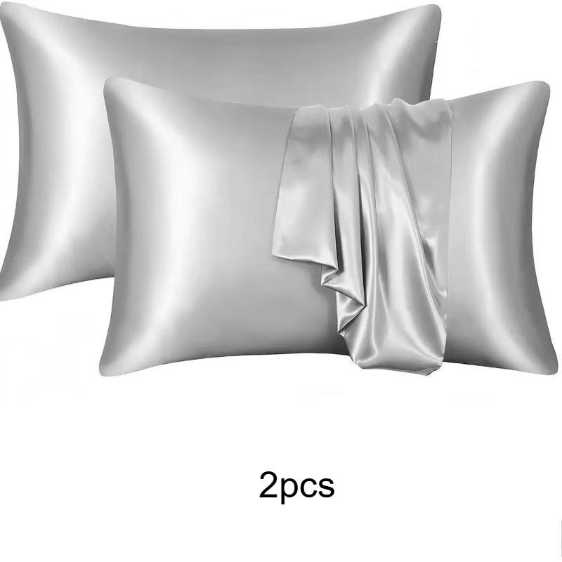

Simulated Silk Pillow Case Real Silk Protect Hair Skin Pillowcase Ice Silk Texture Soft Skin Friendly Bedding Pillow Cases Cover 51x76cm світло-сірого кольору