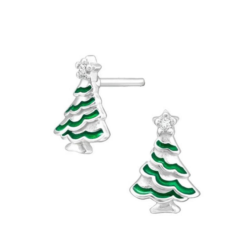 Christmas Exquisite Stud Earrings, European And American New Year Christmas Tree Ornaments, Holiday Must-Have Explosive Earrings *2pcs
