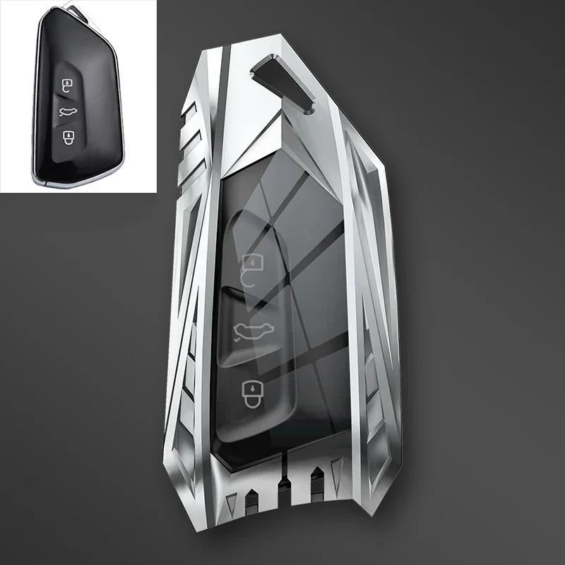 Zinc Alloy Car Key Case For Vw Volkseagen Golf 8 Mk8 Id.3 Id.4 Cupra Skoda Octavia A8 Seat Leon Mk4 Formentor Tarraco