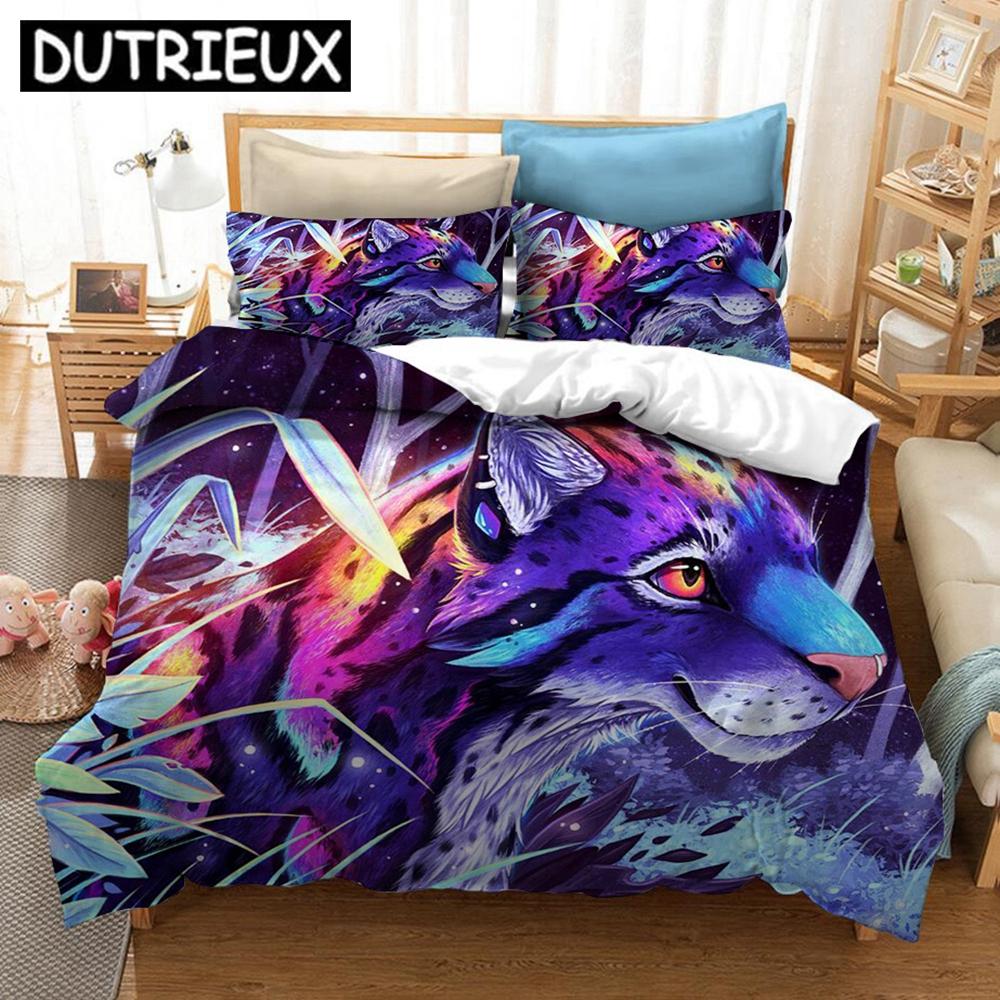 Comforter Animal Series 3D Printed Peacock Lion Dog Bedding Set S S Comforter Bedding Set Bedclothes