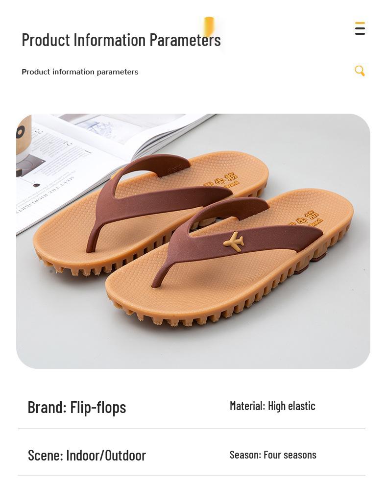 Men's Retro Thickened Sports Flip-Flops - Wear-Resistant, Non-Slip Casual Slippers