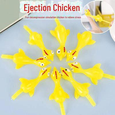 Elastic Stretch Turkey Finger Toy - Children's Flying Chicken for Fun and Stress Relief