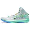 LiNing Blade 4 Christmas Edition Durable Breathable Couples Basketball Shoes Men Basketball Shoes White Blue Green ABAT139-9