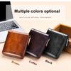 Echtes Leder-Geldbörse für Herren, RFID-blockierende Bifold-Reißverschluss-Geldbörsen, obere Schicht Rindsleder, multifunktional, ID-Kreditkartenhalter, Münztasche
