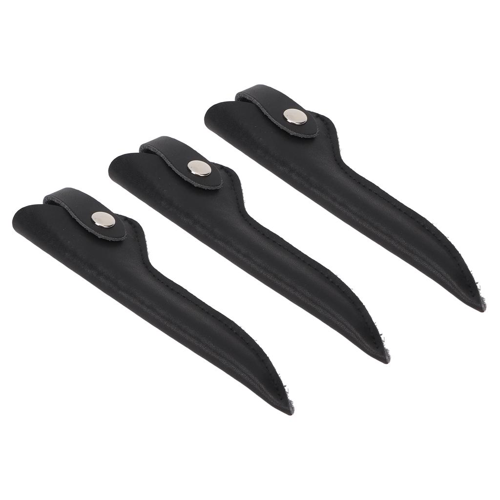 3PCS Stylist Scissors Pouch Minimalist Artificial Leather Barber Hair Shears Bag for Barber Shop Beauty Salon