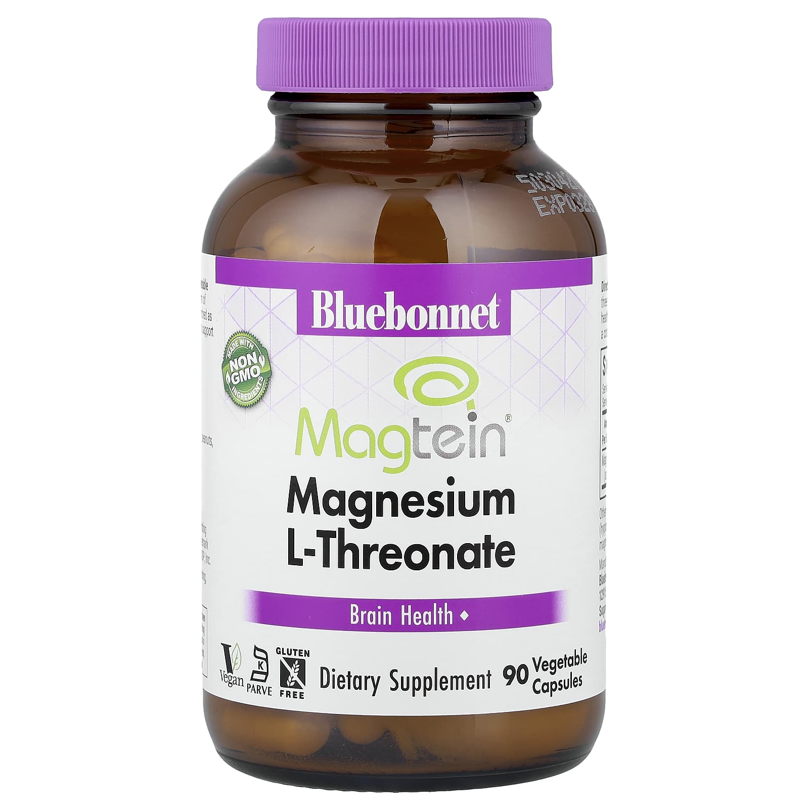 

Bluebonnet Nutrition, Magtein® Magnesium L-Threonate, 90 Veggie Capsules (48mg per capsule)