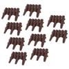 10 PCS Staggered Short Fence PP Easy To Install Brown Short Fence Edging for Balcony Flower Bed