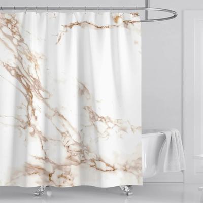 Grau Gold Marmor Abstrakt Modern Badezimmer Dekoration Wasserdicht Waschbarer Stoff Badewanne Deluxe Standard Duschvorhang 180 * 180