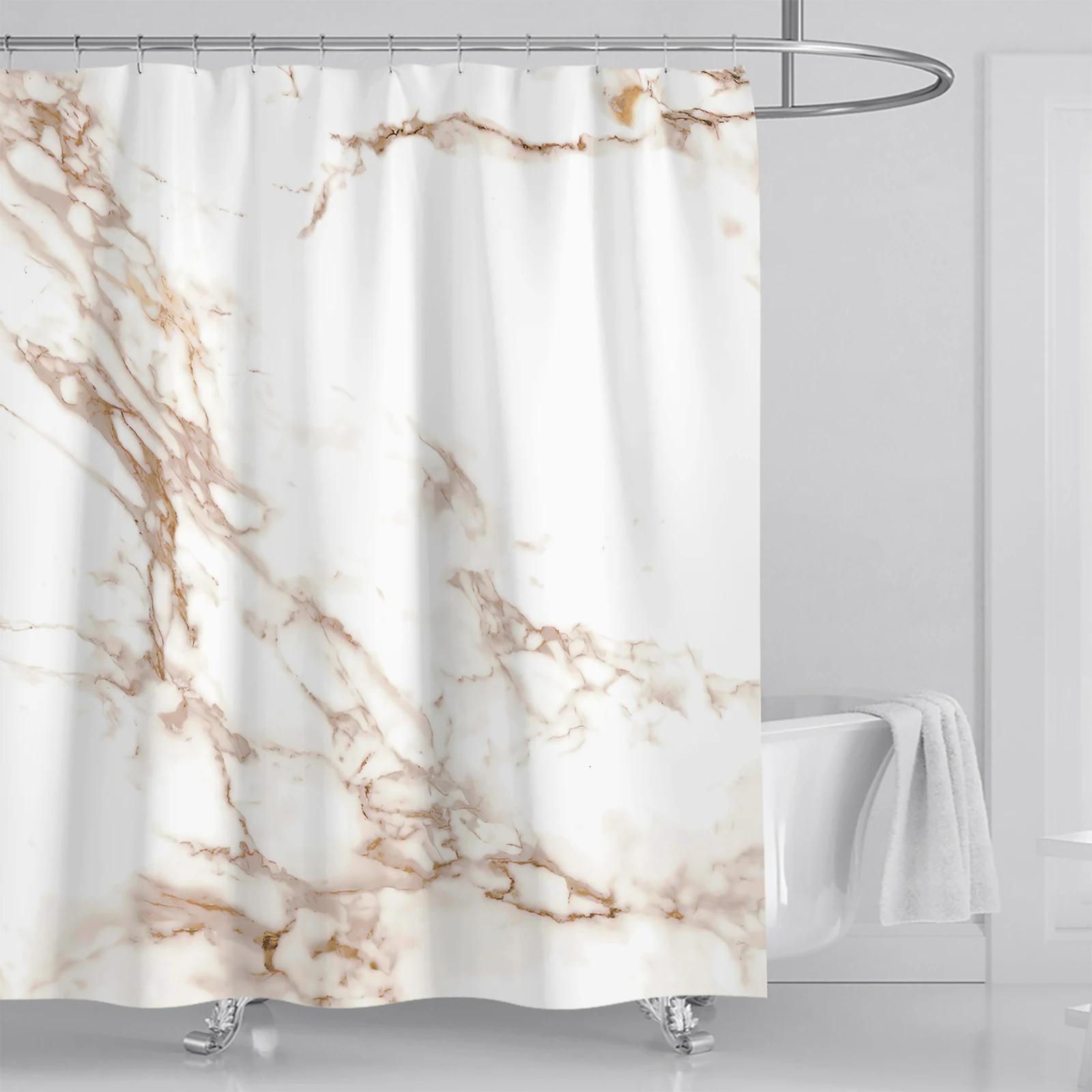 

Grey Gold Marble Abstract Modern Bathroom Decoration Waterproof Washable Fabric Bathtub Deluxe Standard Shower Curtain 180 * 1 W60H190(CM)-1 Pcs