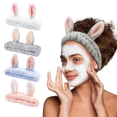 Cute Females Rabbit Ear Hairband Face Make Up Hair Band Wide Brimmed Head Wear