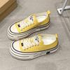 Popular high-value thick-soled muffin heightening little white shoes canvas shoes niche design high-end casual sports shoes