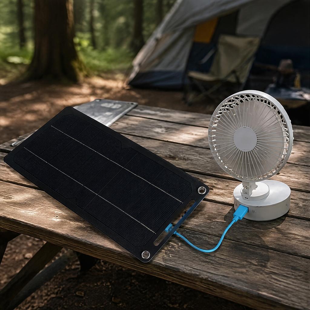 10W Portable Solar Panel 22.5% Monocrystalline USB Type-C Dual Output 5V Outdoor Solar Charger Camping Camera 4