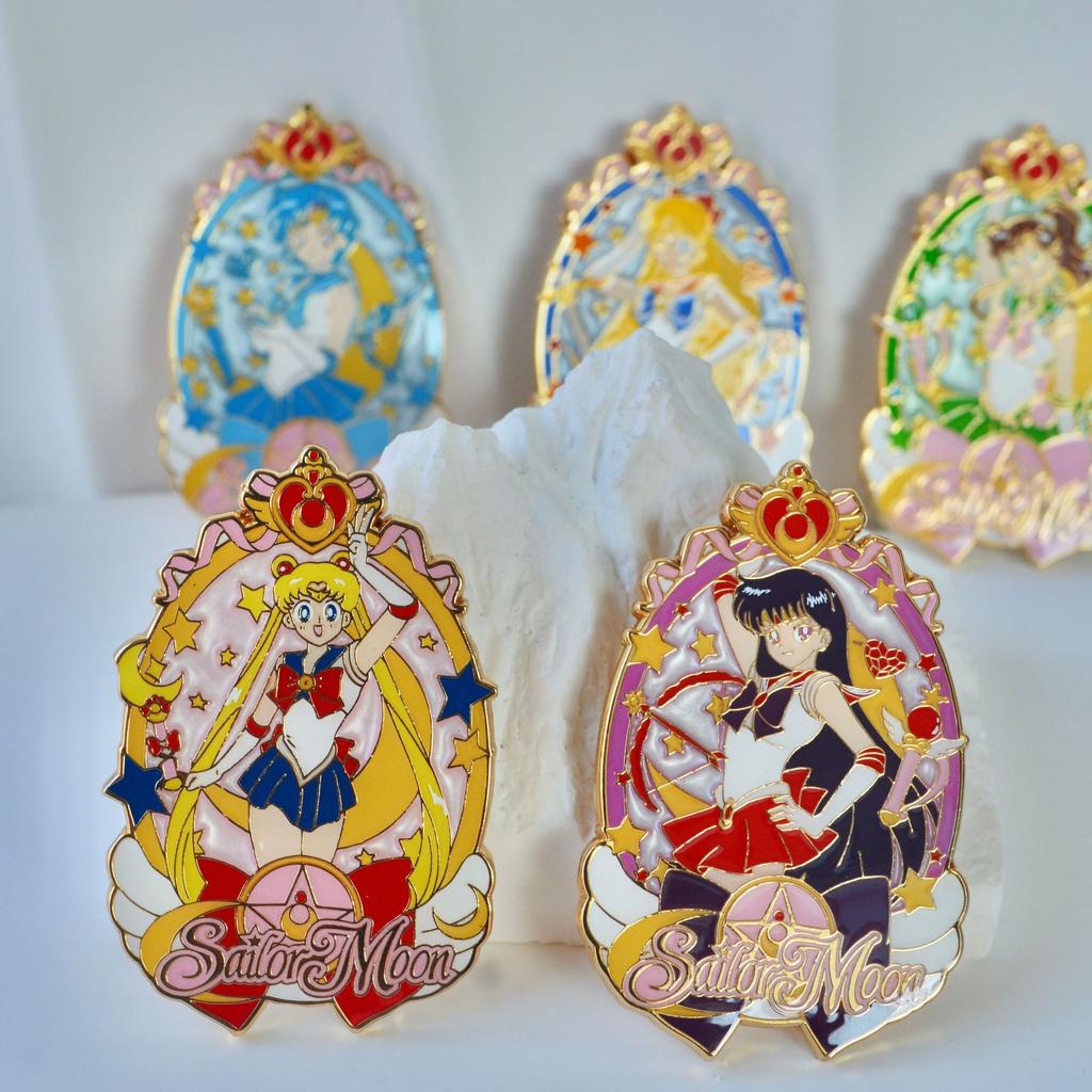 Japanese Sailor Moon Badge Metal Moon Hare Aino Minako Anime Peripheral Bag Accessories Brooch Girls Birthday Gift