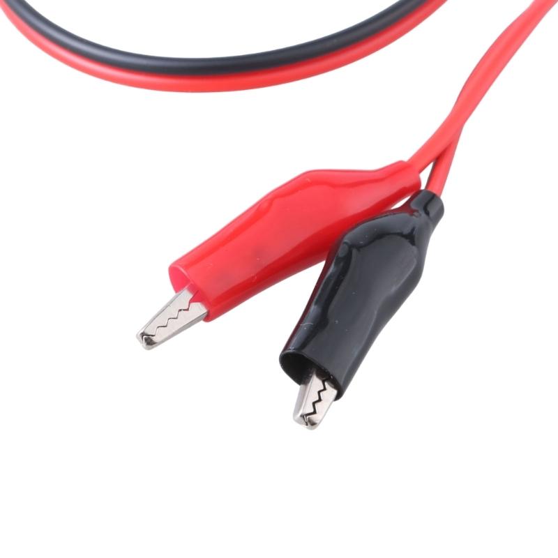 Power Plug to Alligators Clip Cable Double Alligators Clips Power Test Cable 2 Plugs to 2 Clips Cable Length 1M