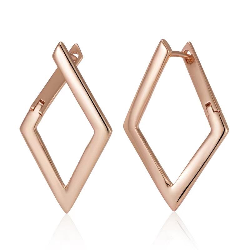 Ins Cold Style Rose Gold Heart-Shaped Hollow Earrings for Women