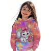 Autumn and Winter Children's Cute Little Animals 3D Printed Hooded Comfortable and Versatile and Breathable Hoodies & Sweatshirts (Girls)