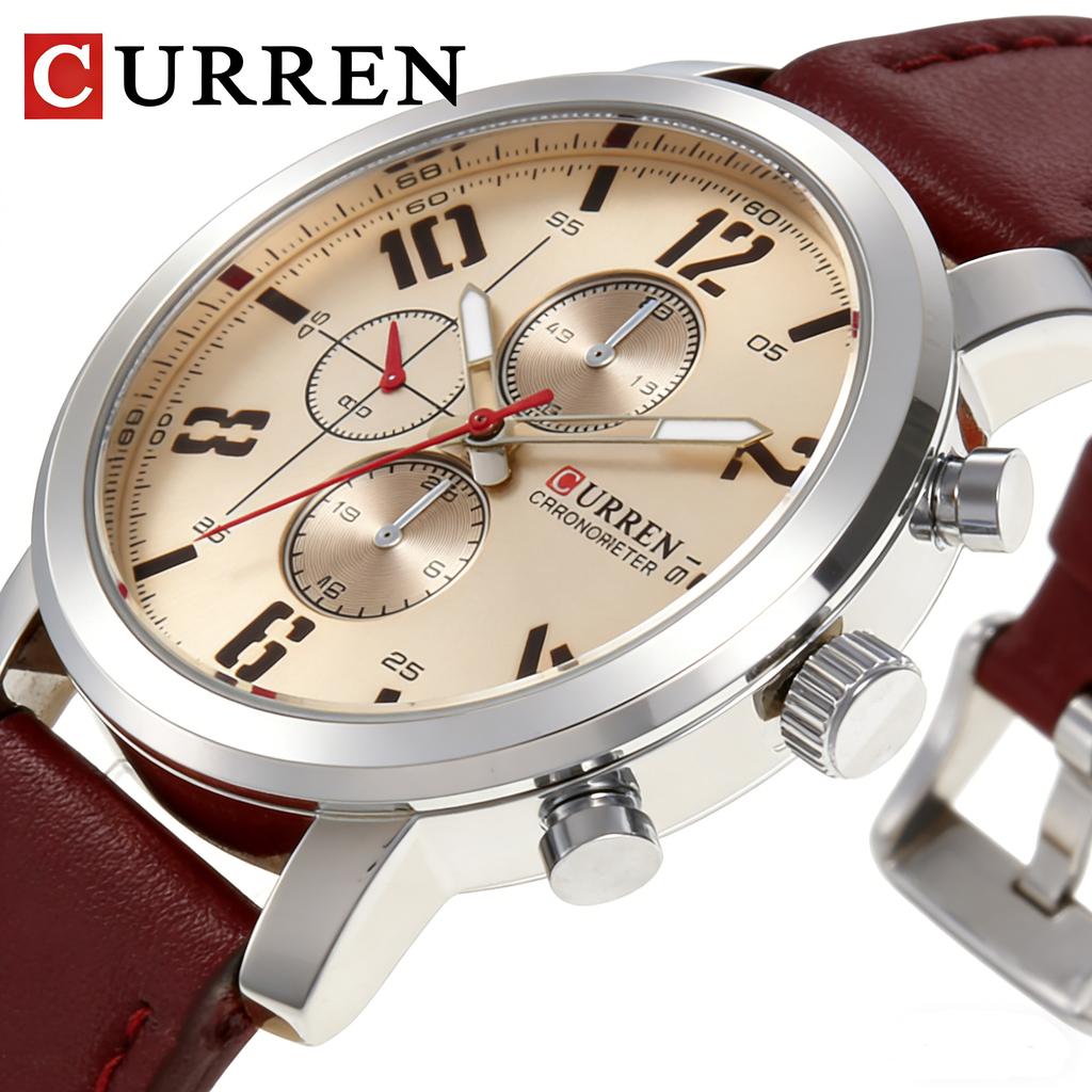Curren 8192 8208 Sport Quartz Wristwatch Casual Fashion Waterproof Men's Big Watches Male Luminous Hands Clock Relogio Masculino