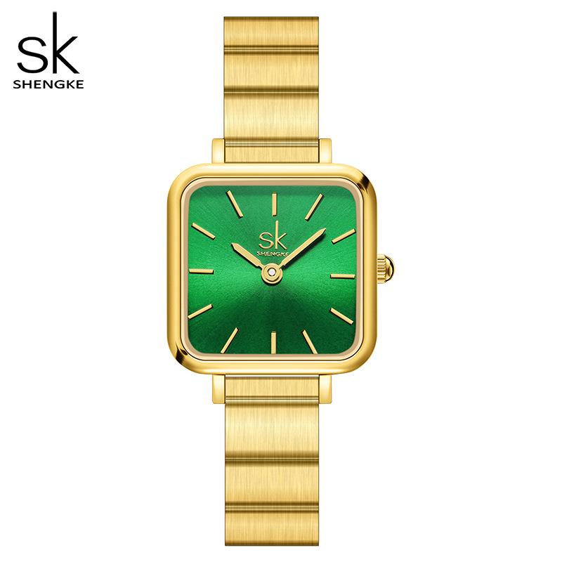 SK Women s Elegant Square Bamboo Strap Waterproof Quartz Wristwatch - Model 0178