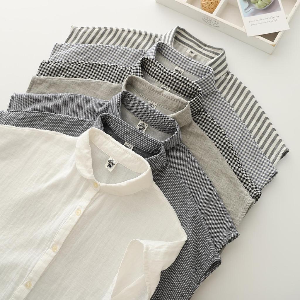 Japanese Minimalist Yuanbao Collar Double Layer Cotton Gauze Sleeveless Women's Shirt
