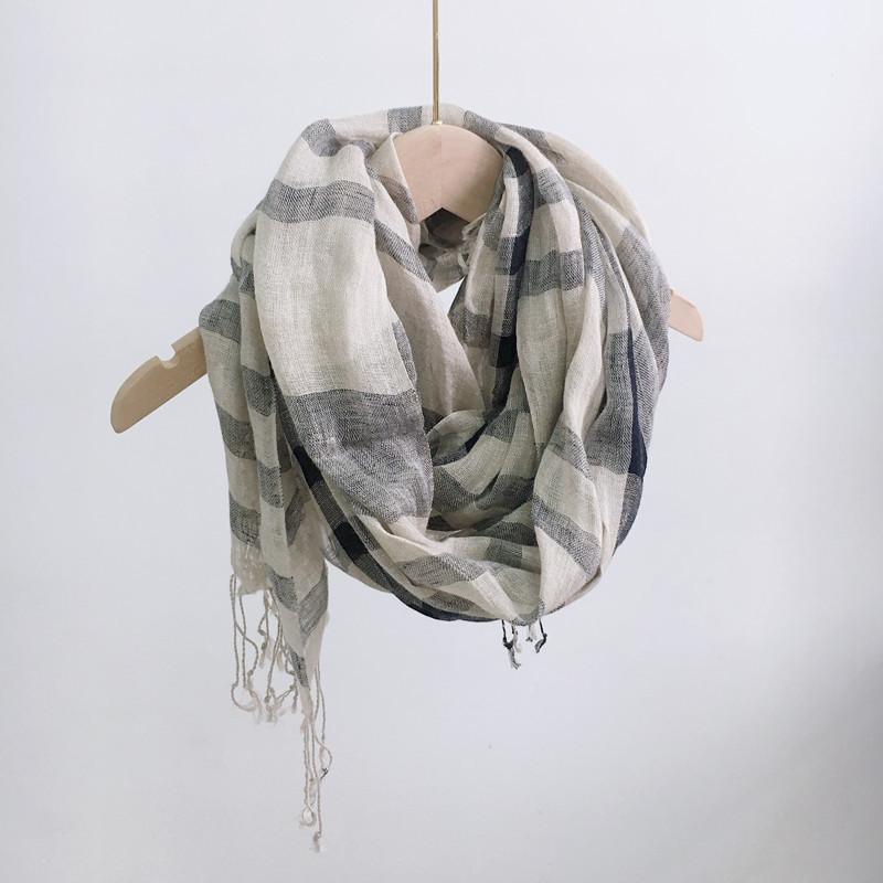 Pure Rain Dew Linen Primary Color Scarf Japanese And Korean Style Sunscreen Silk Scarf Thin Yarn Scarf
