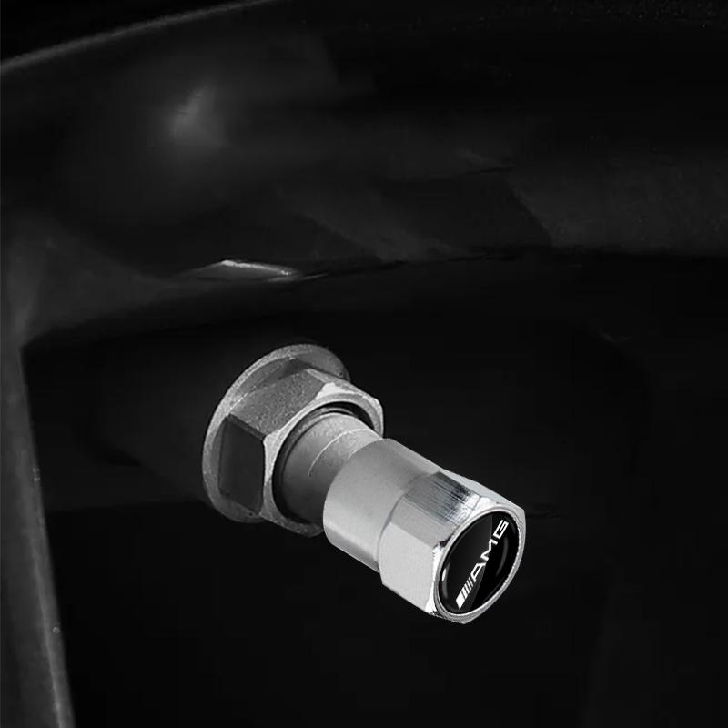 4 Stück Auto Ventilkappenkappen Abdeckung Wasserdicht Autozubehör Für Mercedes-Benz AMG C500 C200 C300 A B C E GLA CLA GLK GL ML GLE W204 W205 W203 W211 W212