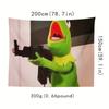 Custom Tapestry Room Decoration Angry Frog Wall Hanging Fun Kermit Frog Print Peach Polyester Blanket For Bedroom Living Room