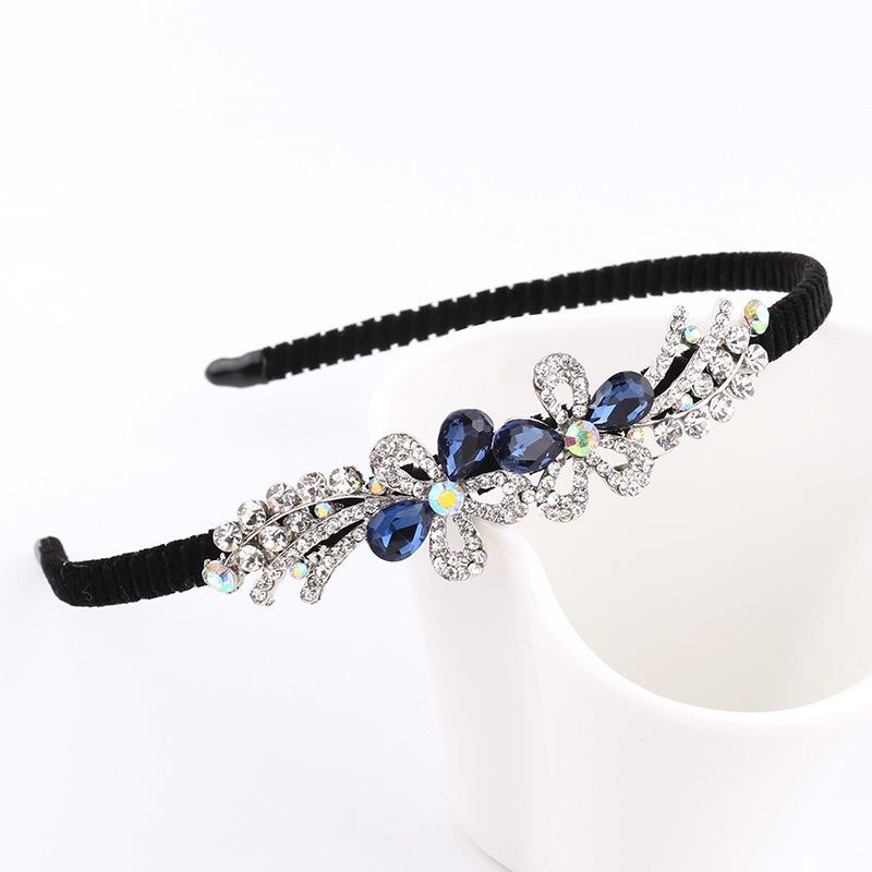 

Сплав Стразы Бант Цветок Бабочка Ободок Милые Девочки Дети Женщины Синий Фестиваль Мода Аксессуары для Волос Красивый Головной Убор