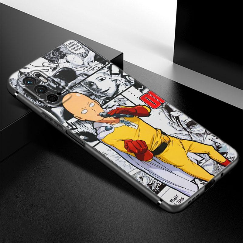 One-Punch Man Anime Phone Case For Xiaomi Redmi Note 7 8 8T 9 9S 10 10S 10T 11 11S 4G 11E 11T Pro 5G Soft TPU Black Cover