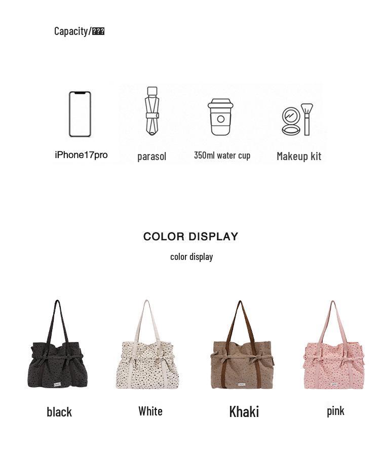 2026 Trendy Polka Dot Women's Lightweight Summer Tote - Large Capacity Shoulder Bag
