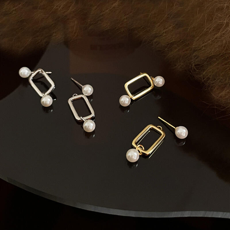 New Punk Zircon Imitation Pearl Drop Earring Korean Pin Shaped Dangle Earrings For Women Classic Charm Jewelry Gifts