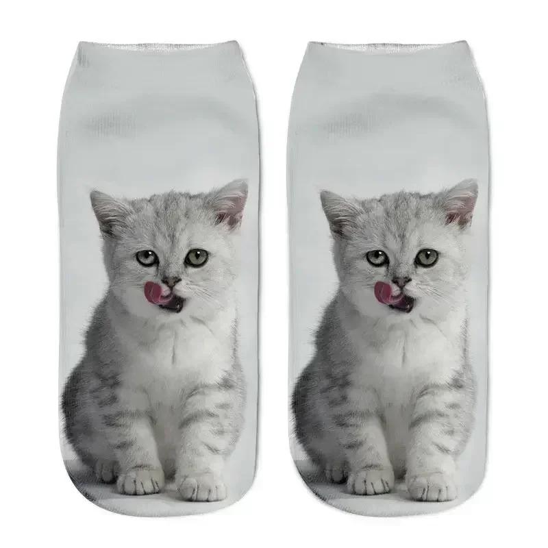 5Pairs Set 3D Cartoon Lovely Cat Puppy Dog Soft Pure Cotton Anklet Socks Harajuku Kawaii Versatile Breathable Casual Short Socks