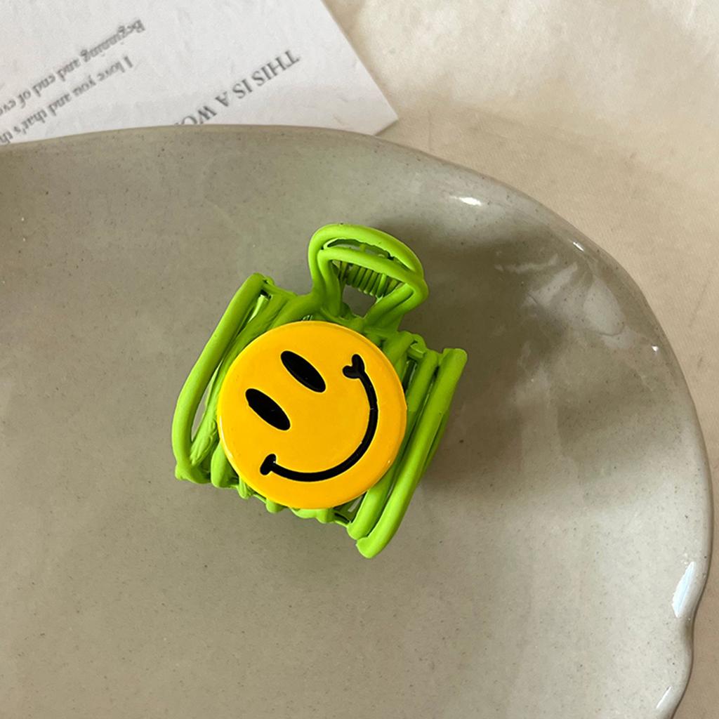 Cute Smiley Dopamine Hairpin Female 2025 Back Head Grab Clip Summer Simple Ins High Ponytail Headdress