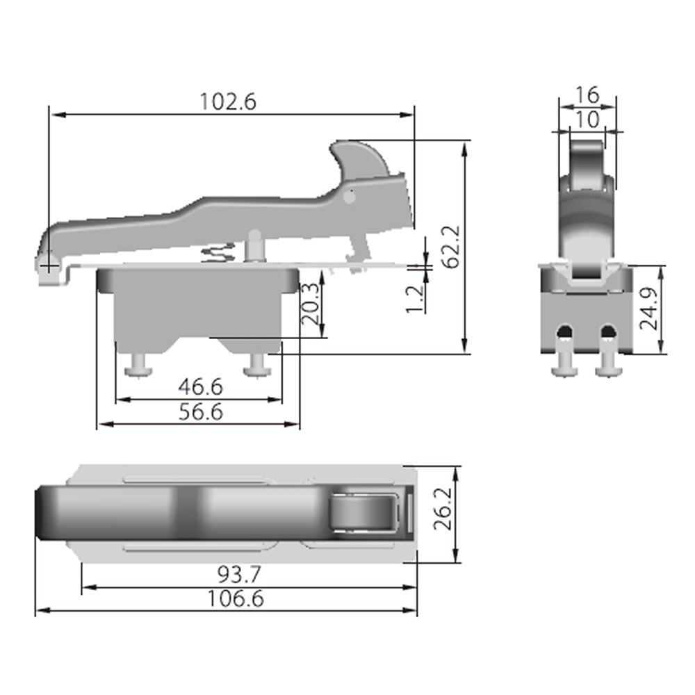 KEDU HY44BC Lock On Off Pushbutton Switch for Large Angle Grinder 250V/20A 2HP