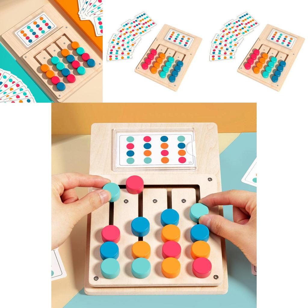 Wooden Brain Teaser Cards With Fourcolor Puzzle For Early Education And Cognitive Development