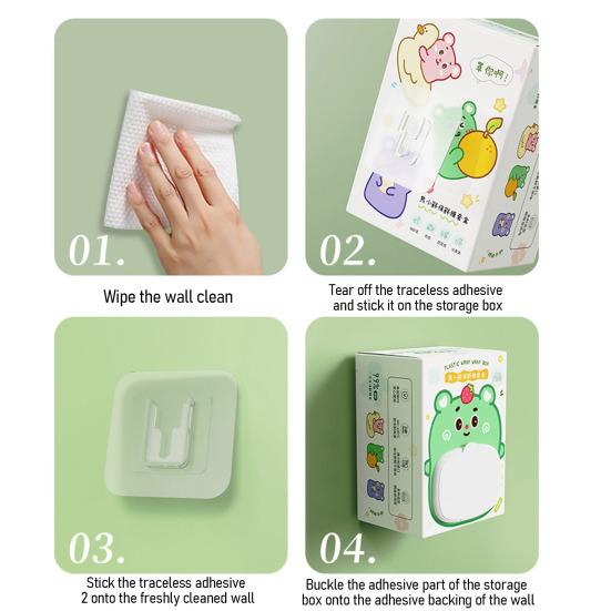 100Pcs Plastic Wrap Dispenser Box Wall-Mounted No-Drill Installation Flip-Top Design Plastic Wrap Cover for Easy Refill Plastic Storage Box for Cling