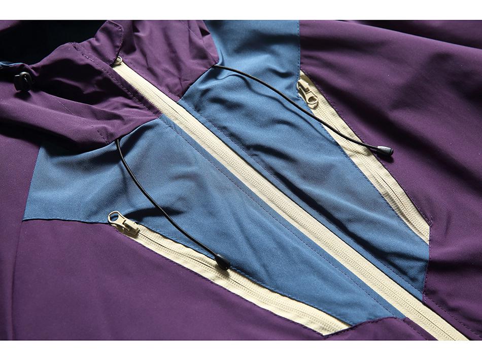 CROWD CITY Men's Spring/Autumn Color Block Teflon Windbreaker Y410