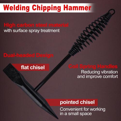 SPEEDWOX Welding Tool Set: Carbon Steel Welding Pliers, Hammer, Gauge, and Gloves, Red